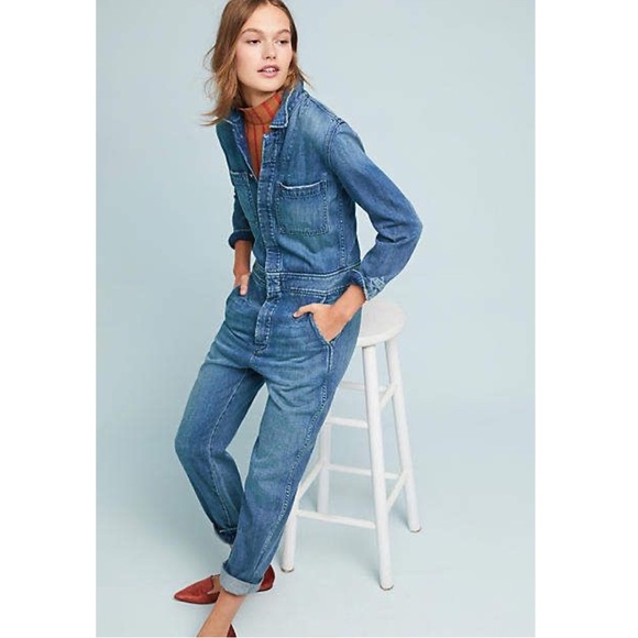 AMO Blue Denim Jumpsuit - Picture 1 of 10